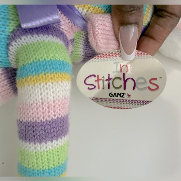 Striped Plush Monkey Toy with Bunny Ears - Picture 7 of 12